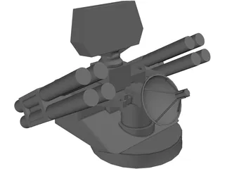 French Crotale Surface to Air Missile Launcher 3D Model