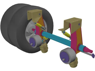 Suspension Truck Trailer 3D Model