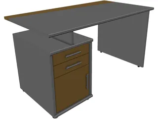 Black Desk 3D Model