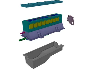 Engine Flathead Straight 8 3D Model