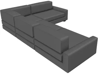 Couch Sectional Modern 3D Model