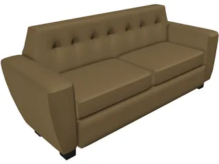 Couch Leather Art Decco 3D Model