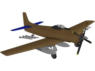 Douglas A-1 Skyraider 3D Model
