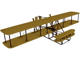 Wright Brothers Plane 3D Model