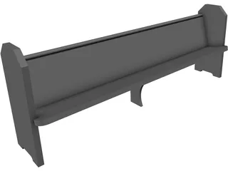 Church Pew Simple 3D Model