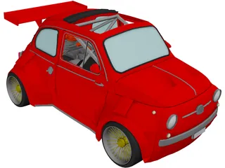 Fiat Lancia 500 RS4 Rally Car 3D Model