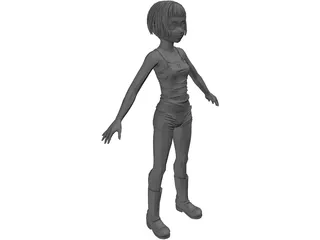 Female Character Young 3D Model