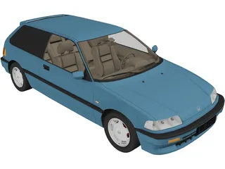 Honda Civic IV Hatchback (1987) 3D Model