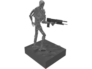 T800 Endoskeleton 3D Model