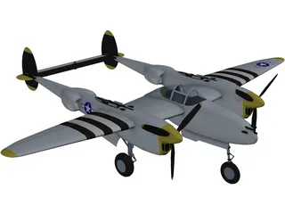 Lockheed P-38 Lightning 3D Model