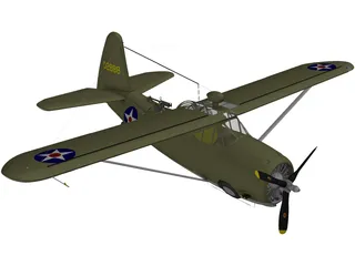 Curtiss O-52 Owl 3D Model