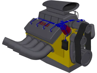 Hemi V8 Engine 3D Model