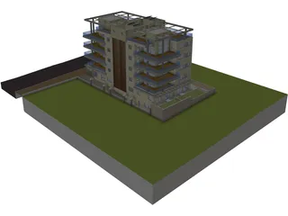 Apartment Building 3D Model