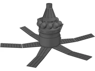 Military Satellite Flash 1T 3D Model