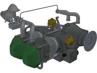 Rotax 912 Aircraft Engine 3D Model