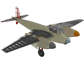 de Havilland Mosquito RC Plane 3D Model