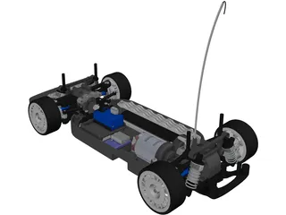 Tamiya TT01 RC Car Chassis 3D Model