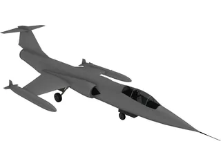 Lockheed F-104 Starfighter Jet Airplane 3D Model