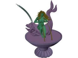 Medusa Fountain 3D Model