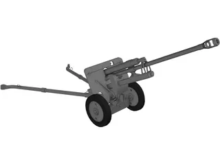ZiS-3 76mm Divisional Gun M1942 3D Model