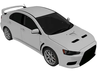 Mitsubishi Lancer Evolution X (2008) 3D Model