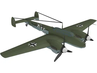 Messerschmitt BF-110 Winter Camo 3D Model