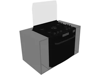 Stove Built-in 5 Burner 3D Model