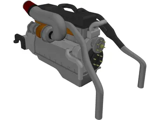 Heavy Duty Diesel Engine 3D Model