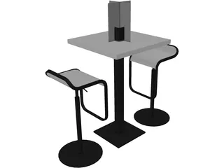 Barstool with Table 3D Model