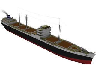 MS Munchen Cargo Ship 3D Model