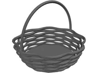 Basket with Handle 3D Model