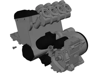 Kawasaki Engine and Sump 3D Model