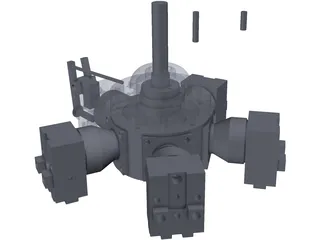 Liney Halo Radial Steam Engine 3D Model