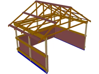 Shed Framing Run-in 3D Model