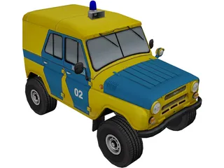 UAZ 469 Police 3D Model