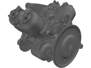 Car V4 Engine 3D Model