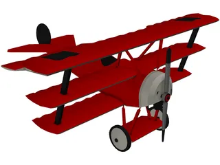 Fokker Dr.I Dreidecker Triplane 3D Model