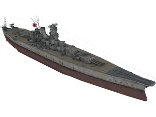 Yamato Battleship 3D Model