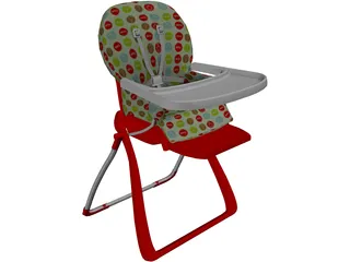 Baby Highchair 3D Model