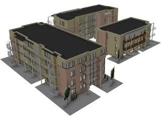 Condo Buildings 3D Model