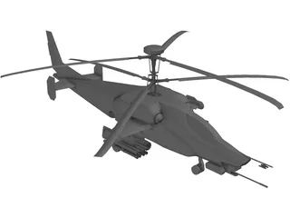 Kamov KA-58 Attack Helicopter 3D Model