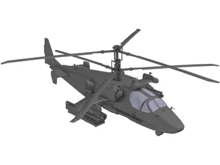 Kamov Ka-52 Attack Helicopter 3D Model