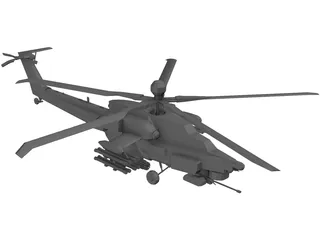 Mil MI-28N Attack Helicopter 3D Model