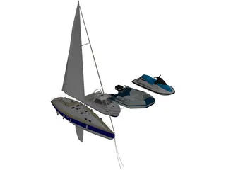 Boats Collection 3D Model