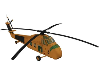 Sikorsky H-34 Choctaw (HUS) 3D Model