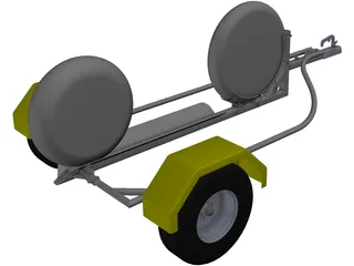Collapsible Motorcycle Trailer 3D Model