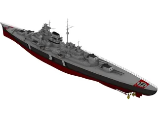 Battleship Tirpitz 3D Model