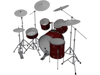 Pearl Drum Kit 3D Model