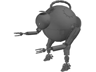 Round Robot 3D Model