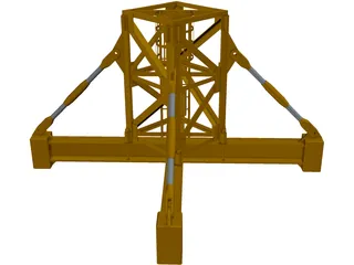 Crane Body Segment Ground Base 3D Model